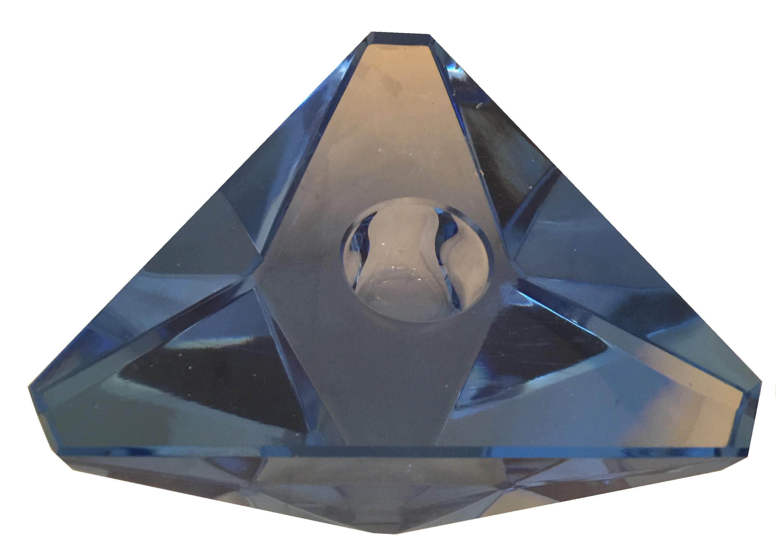 Pair of Candelabras Italian Crystal  1950 3