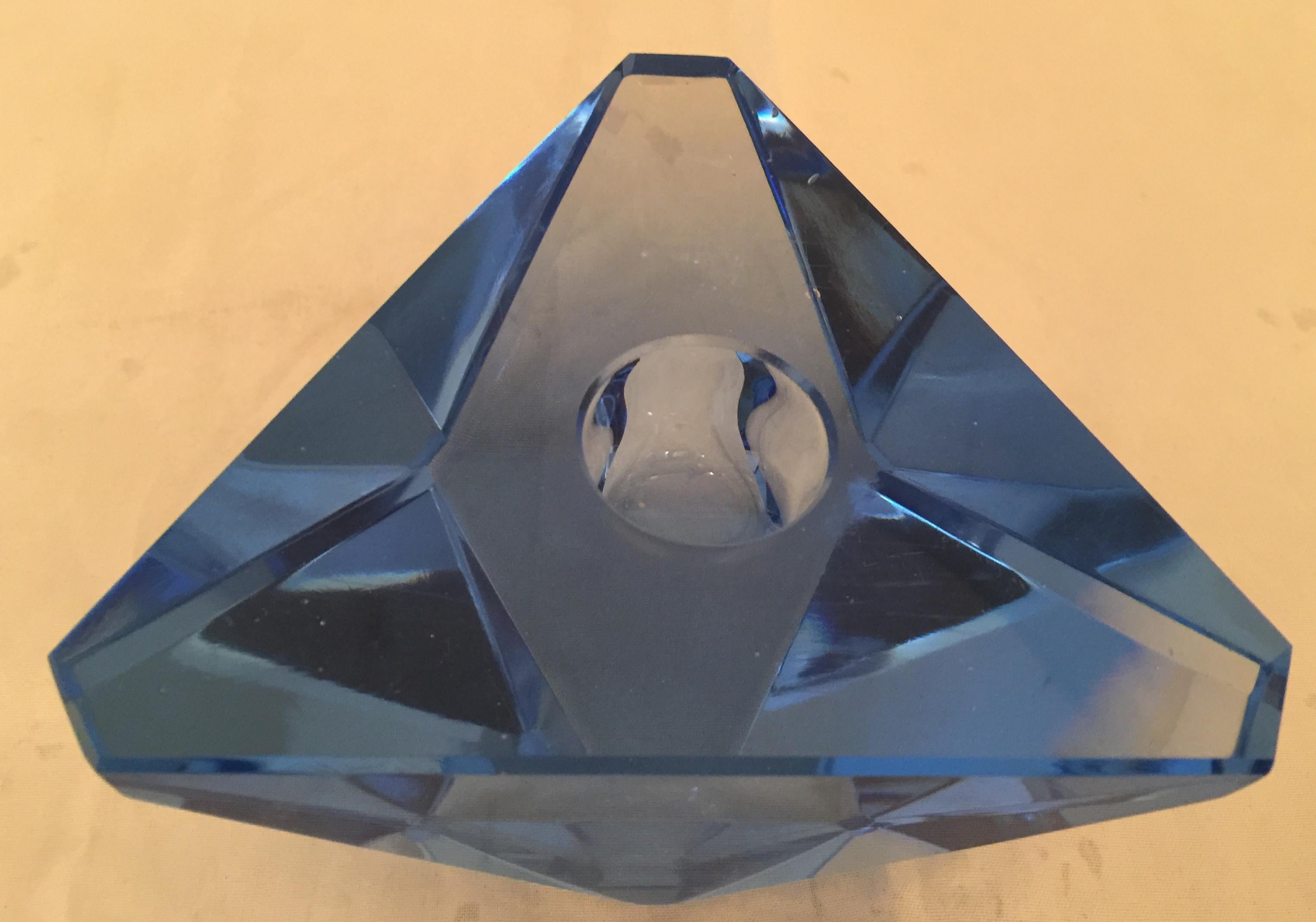 Pair of Candelabras Italian Crystal  1950 5