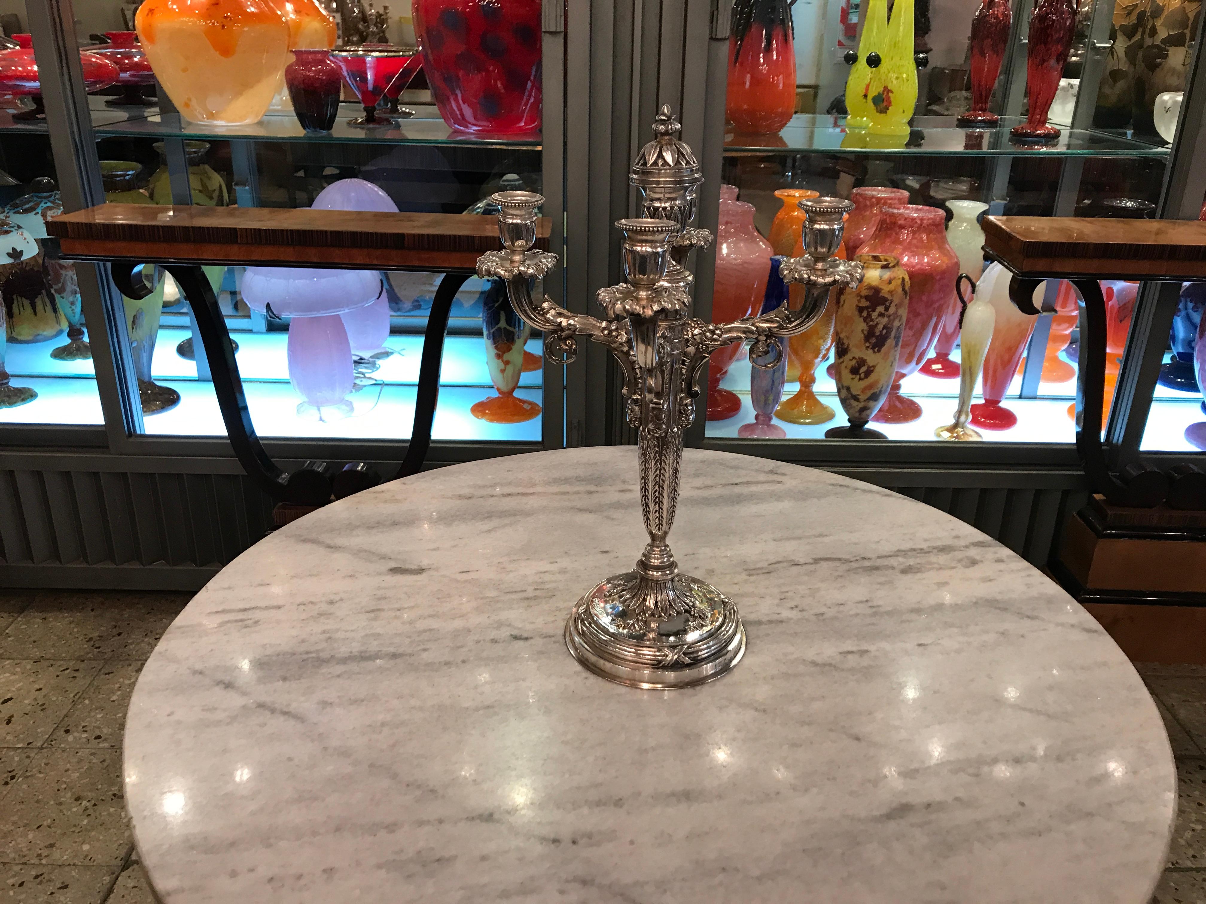 Pair of Candelabras

Sign: A. Marionnet (Albert Marionnet)
Metal: Silver plated
We have specialized in the sale of Art Deco and Art Nouveau and Vintage styles since 1982.If you have any questions we are at your disposal.
Pushing the button that