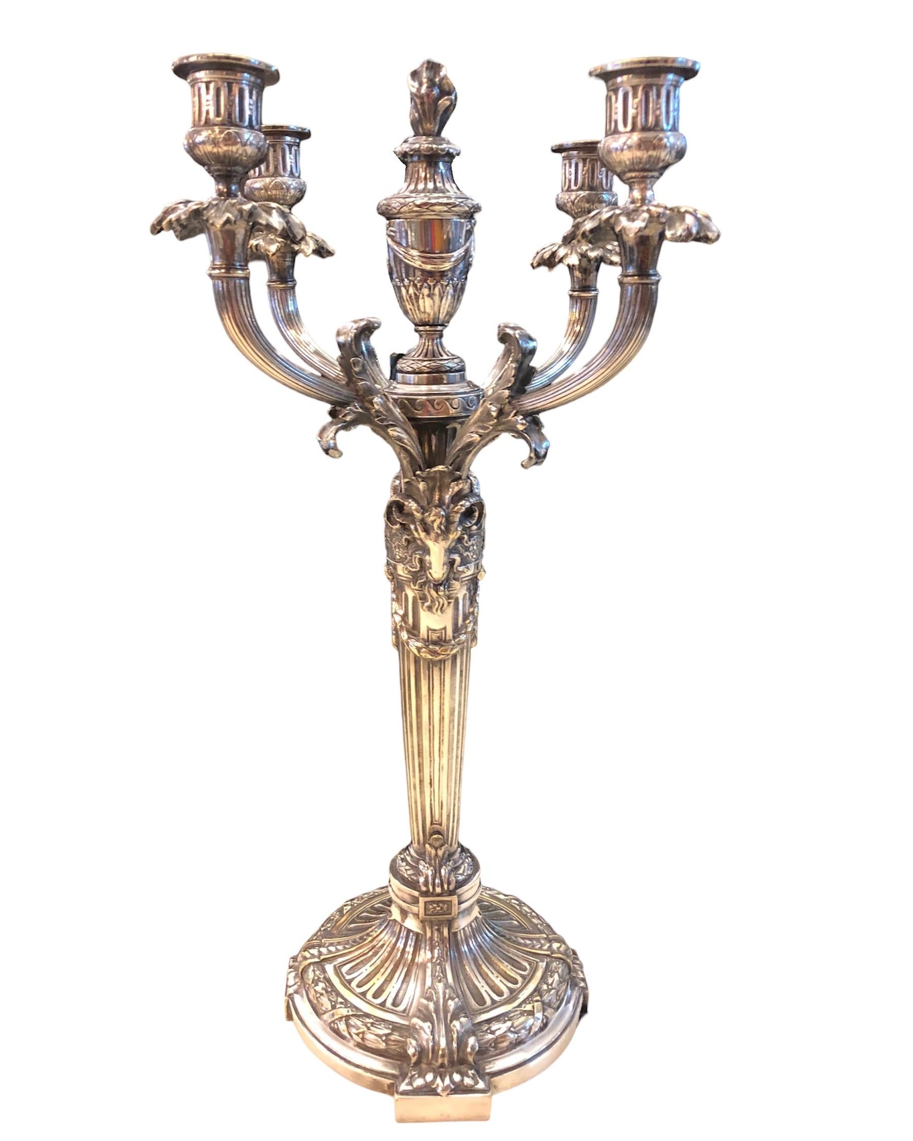 Paire de candélabres avec cerf, Jugendstil, Art Nouveau, Signe, Christofle 2440657 en vente 14