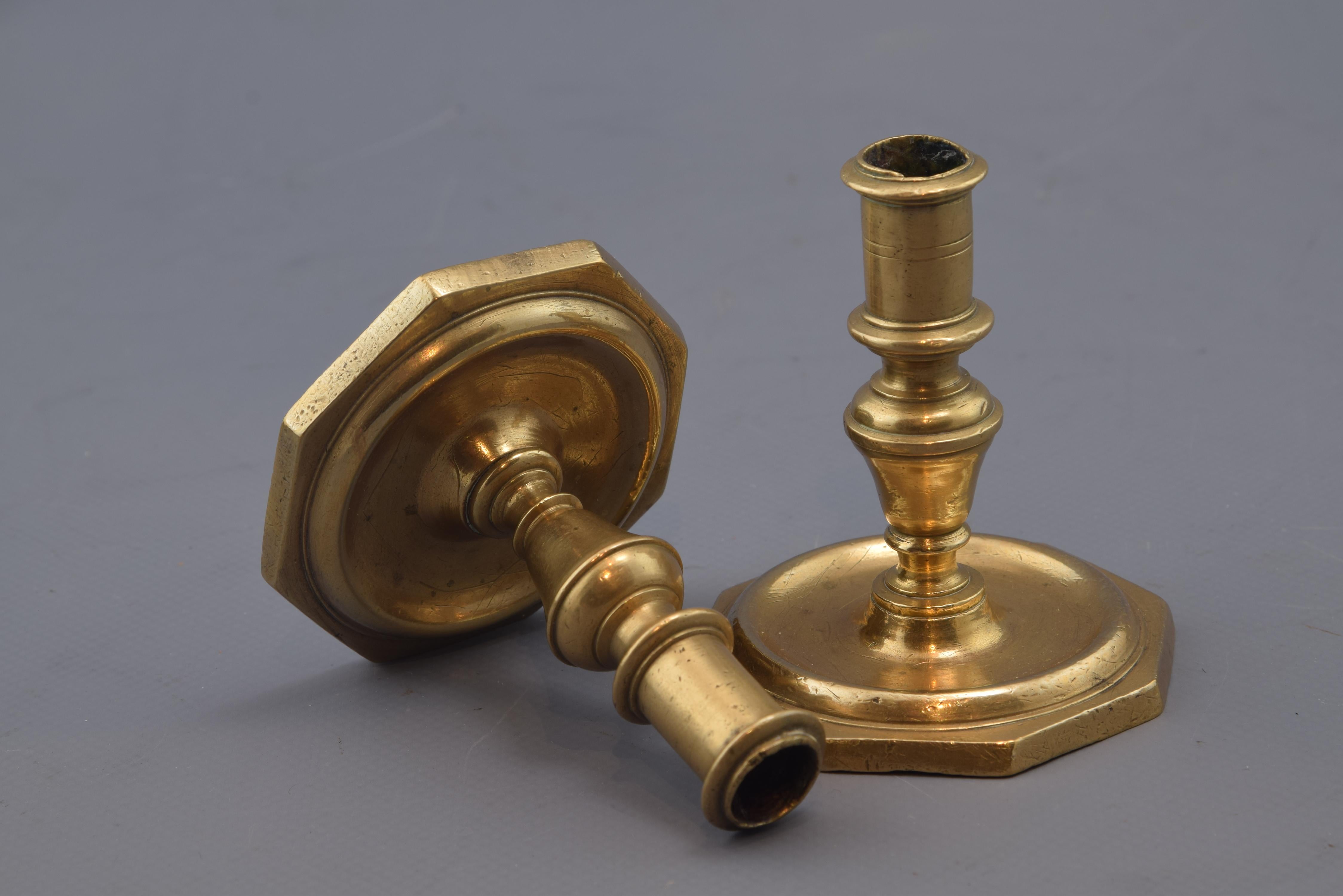 Neoclassical Pair of Candleholders, Bronze, 18th Century