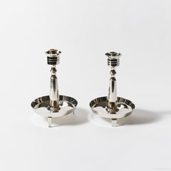 Pair of Candle Holders by Tommi Parzinger for Dorlyn Silversmiths