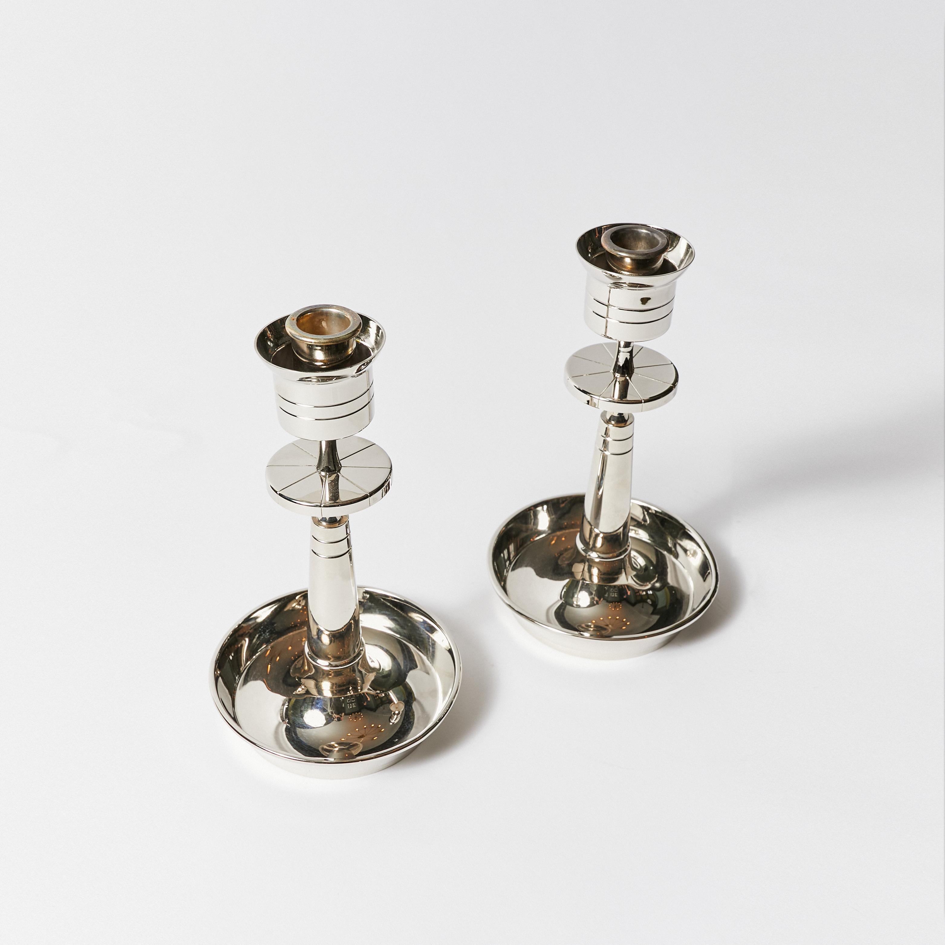 American Pair of Candle Holders by Tommi Parzinger for Dorlyn-Silversmiths