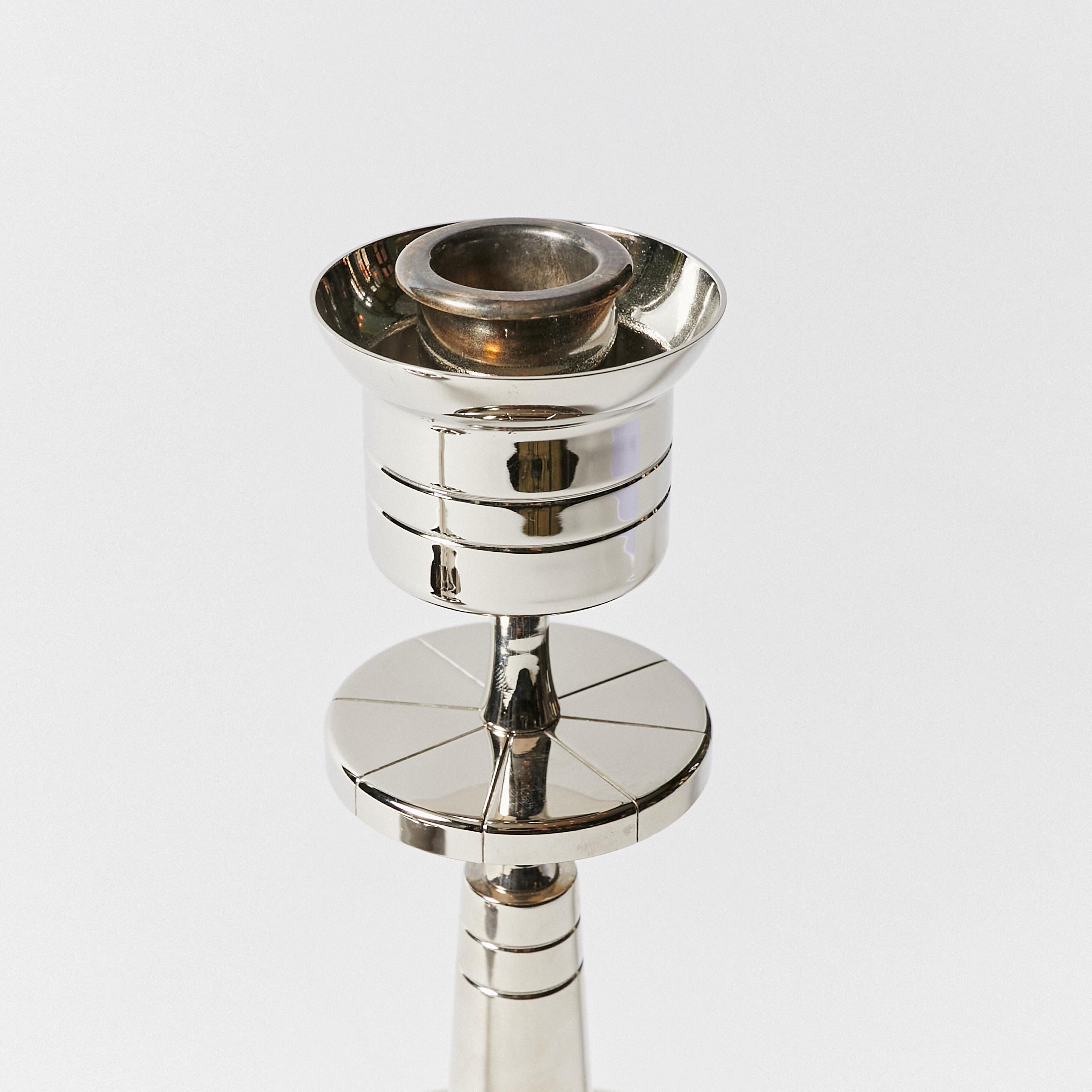 Pair of Candle Holders by Tommi Parzinger for Dorlyn-Silversmiths In Excellent Condition In Philadelphia, PA