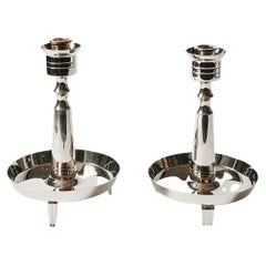 Pair of Candle Holders by Tommi Parzinger for Dorlyn Silversmiths