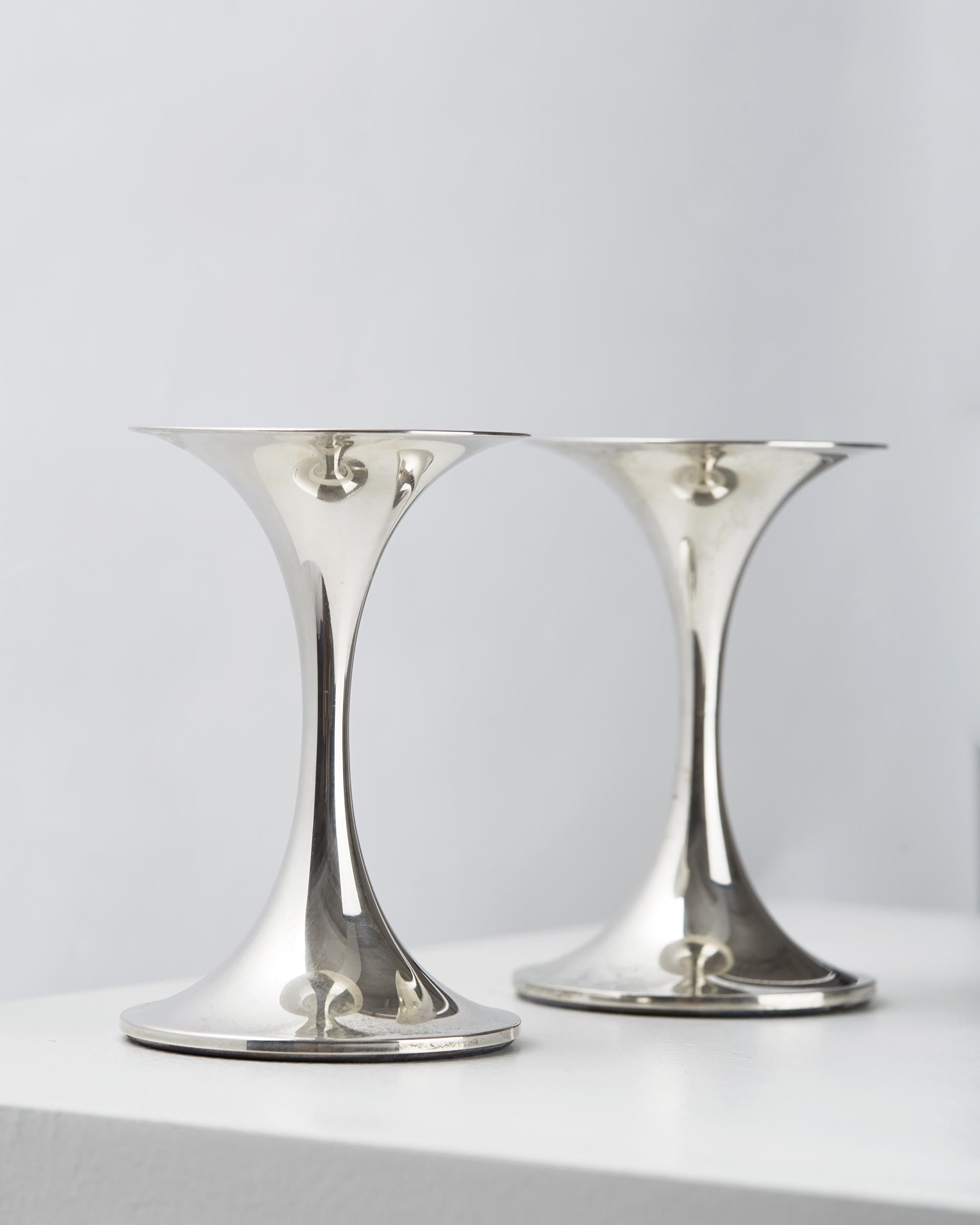 Pair of Candleholders Designed by Tapio Wirkkala for Kultakeskus, Finland, 1963 In Good Condition In Stockholm, SE