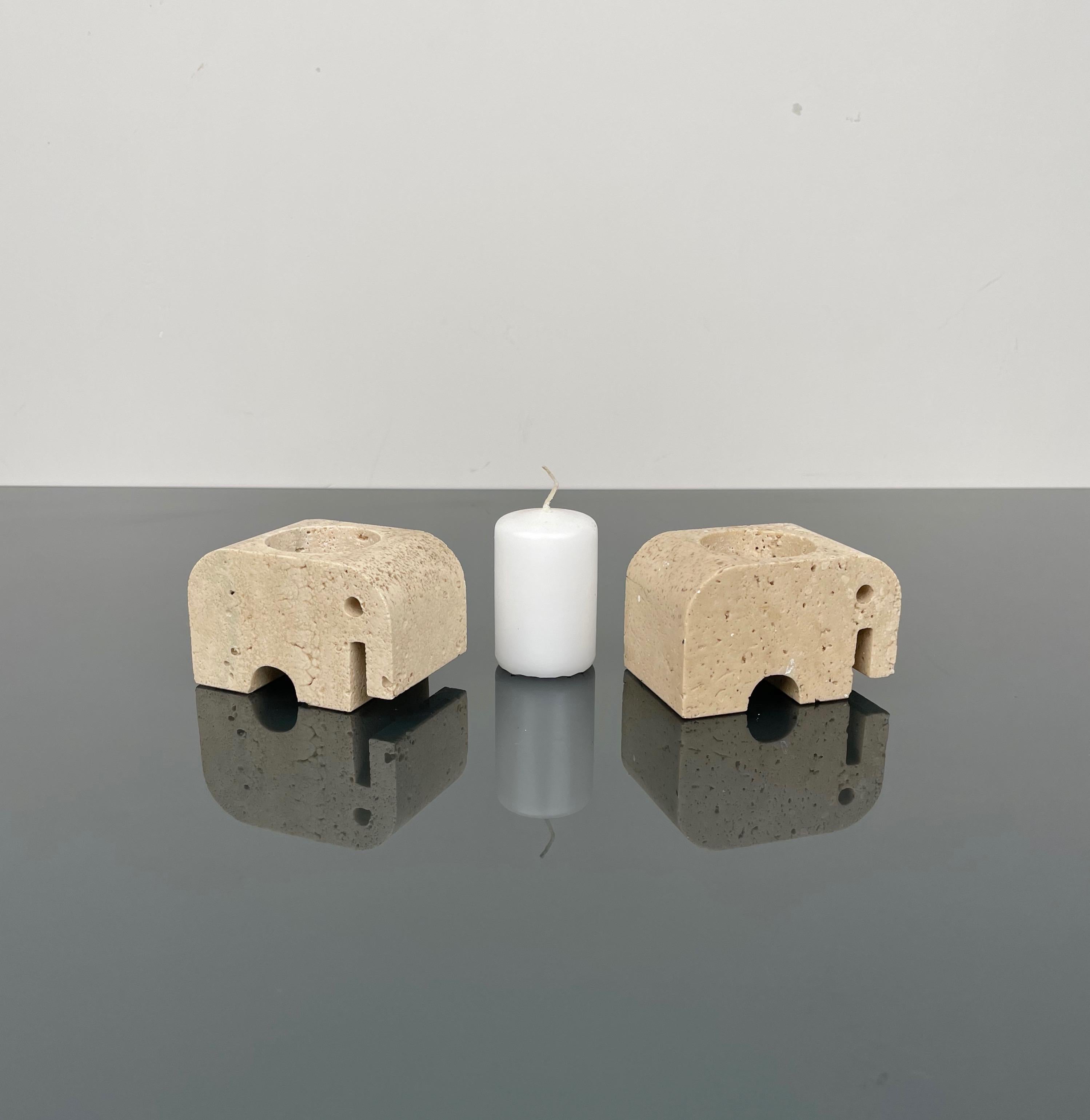 Pair of Candle Holders Elephants Fratelli Mannelli, Italy, 1970s 4