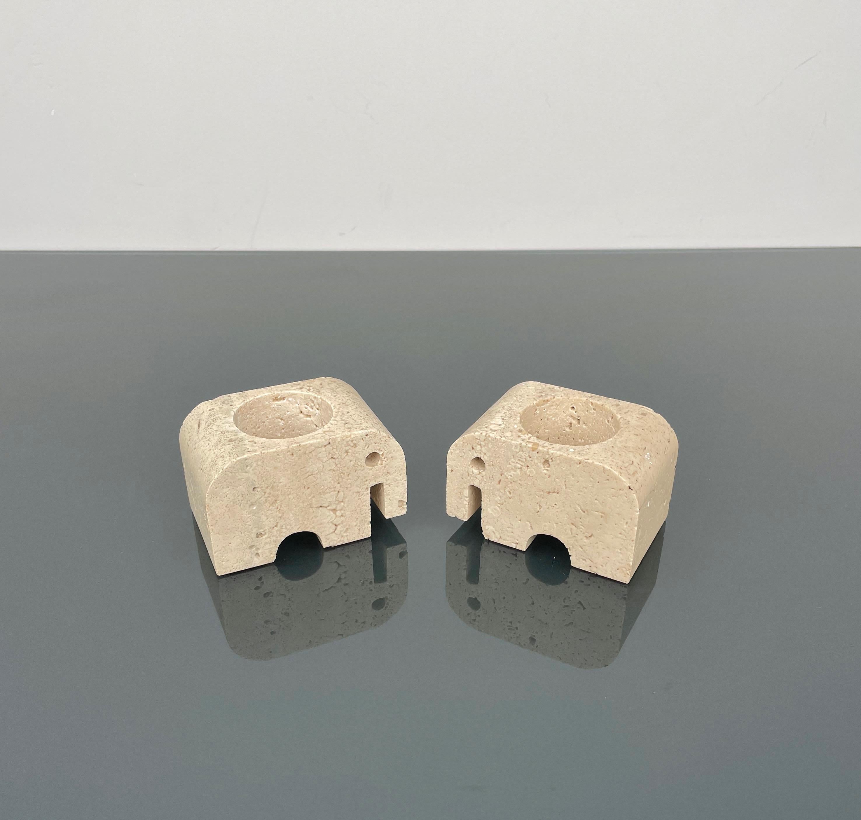 Pair of Candle Holders Elephants Fratelli Mannelli, Italy, 1970s 5