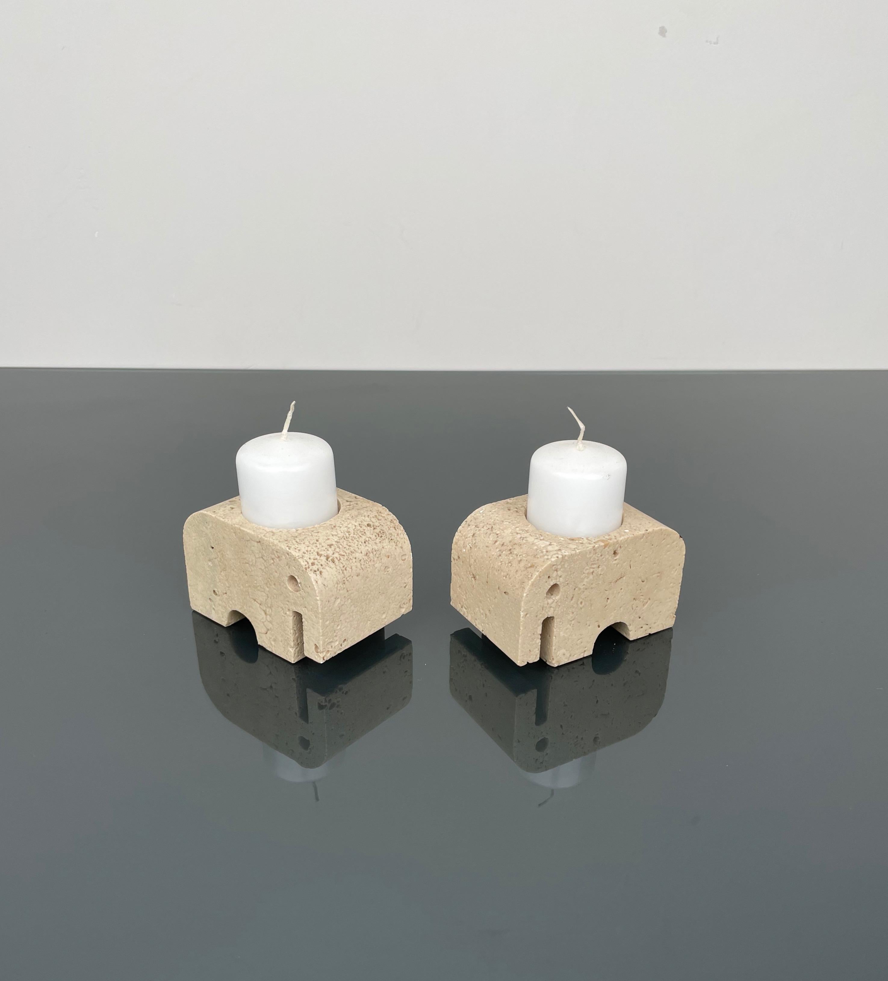 Pair of Candle Holders Elephants Fratelli Mannelli, Italy, 1970s 6