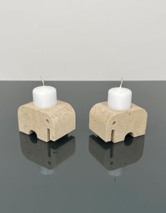 Pair of Candle Holders Elephants Fratelli Mannelli, Italy, 1970s