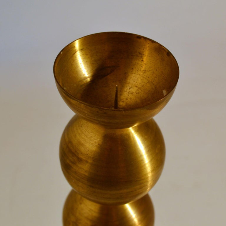 Pair of Candle Holders in Brass and Copper For Sale at 1stDibs