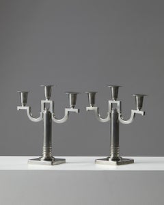 Pair of Candle Sticks Anonymous, for G.A.B, Sweden, 1930