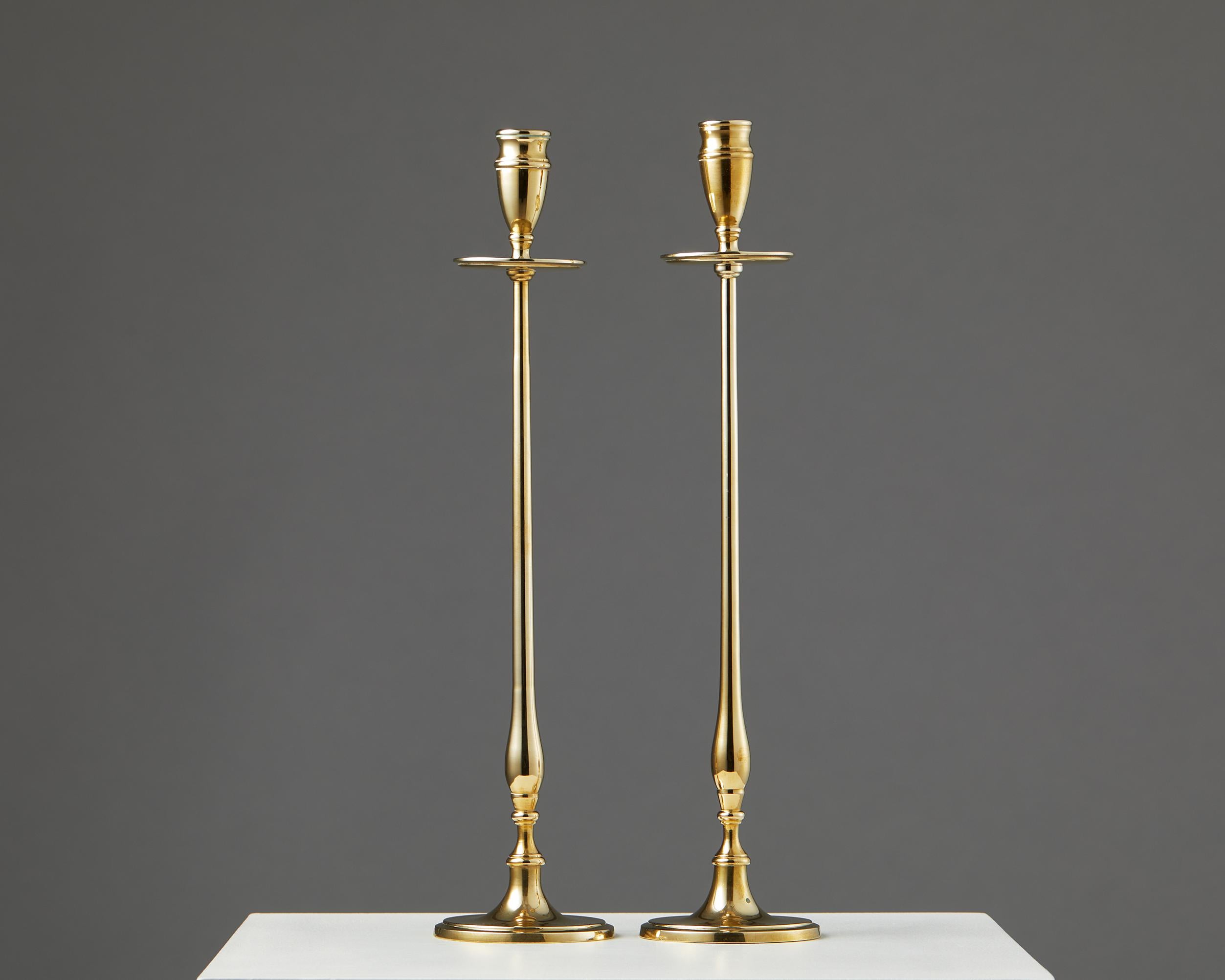 Mid-Century Modern Pair of Candle Sticks, Anonymous for Svenskt Tenn, Sweden, 1950's