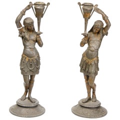 Pair of Candleholders, Calamine, Possibly France, 19th Century