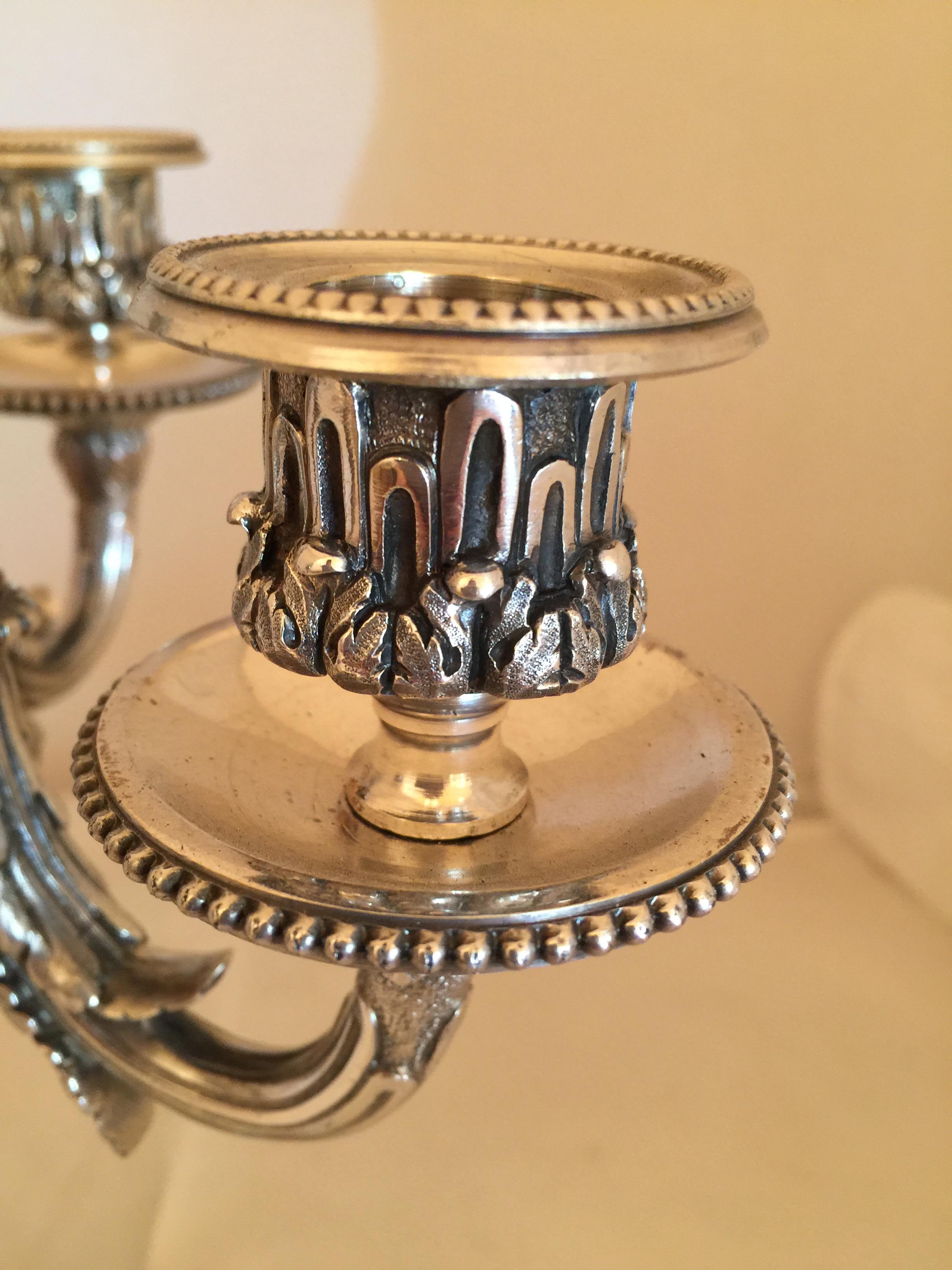 Pair of Candlestick in Silver Plated, 1900, Jugendstil, Art Nouveau, Liberty For Sale 6