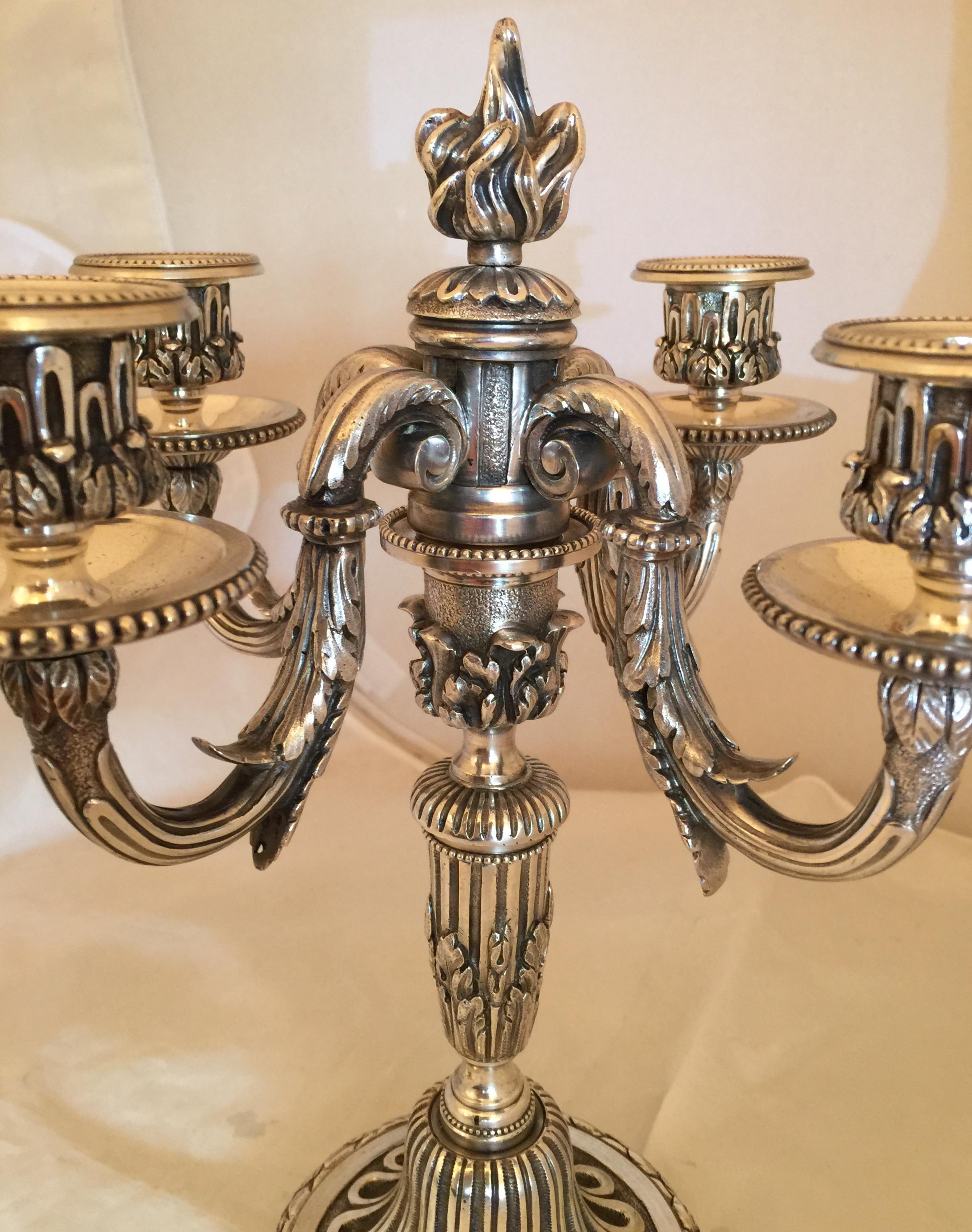 Pair of Candlestick in Silver Plated, 1900, Jugendstil, Art Nouveau, Liberty For Sale 8
