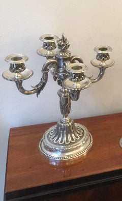 Pair of Candlestick in Silver Plated, 1900, Jugendstil, Art Nouveau, Liberty