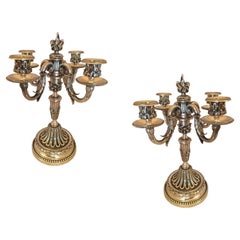 Pair of Candlestick in Silver Plated, 1900, Jugendstil, Art Nouveau, Liberty