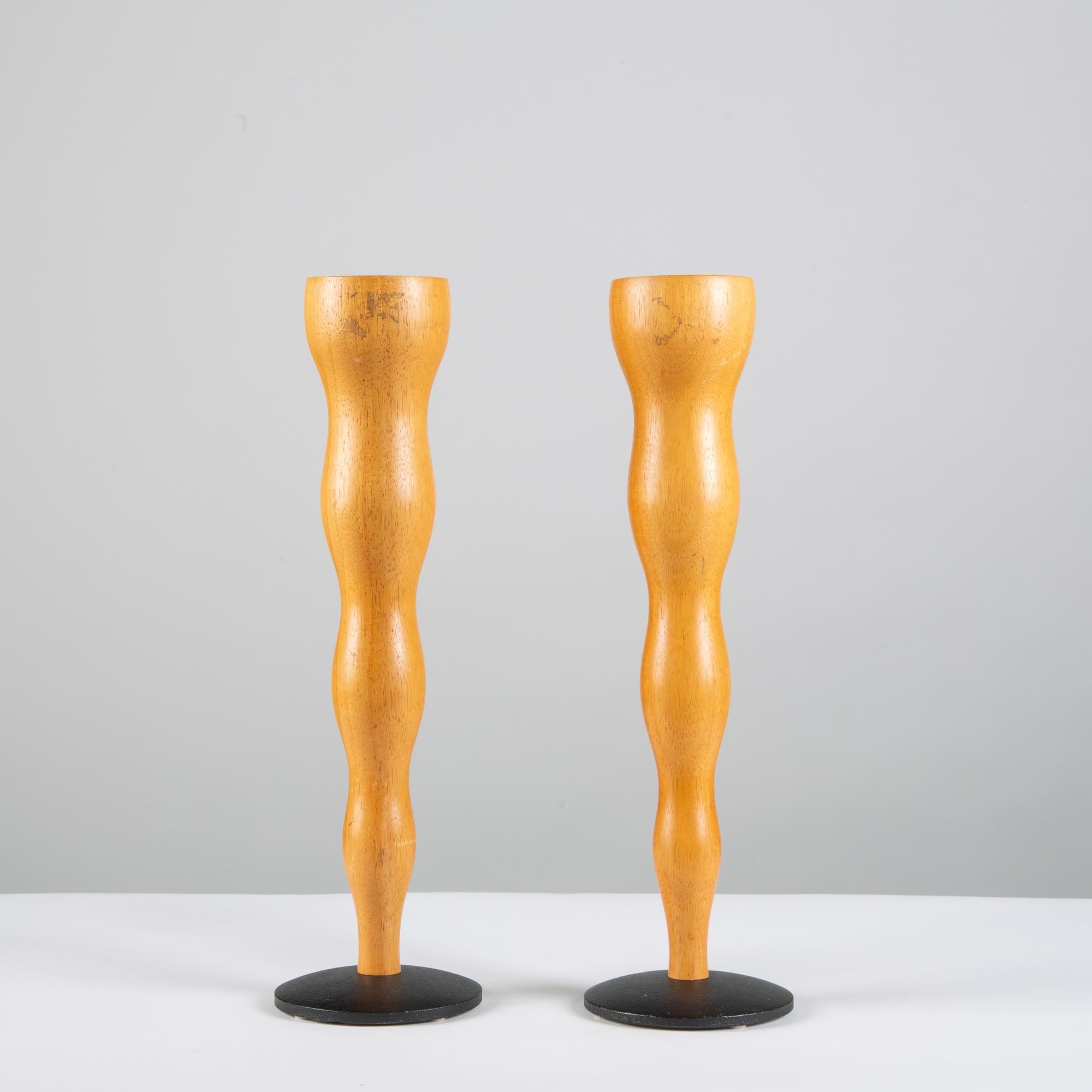 Mid-Century Modern Pair of Candlesticks by Mikael Björnstjerna for Boda Nova For Sale