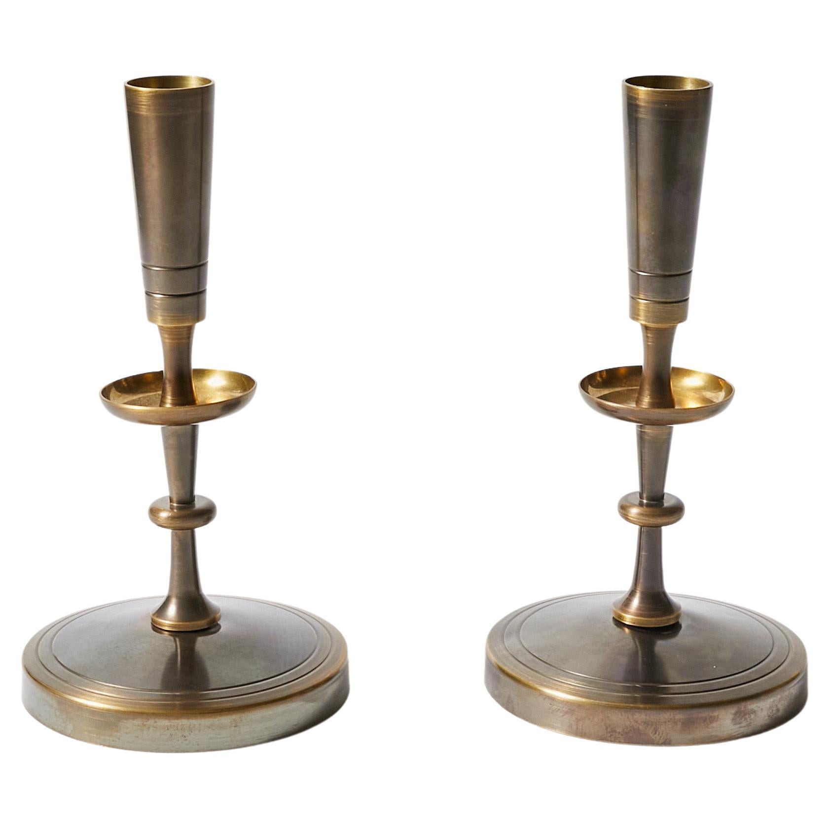 Pair of Candlesticks by Tommy Parzinger for Dorlyn-Silversmiths For Sale