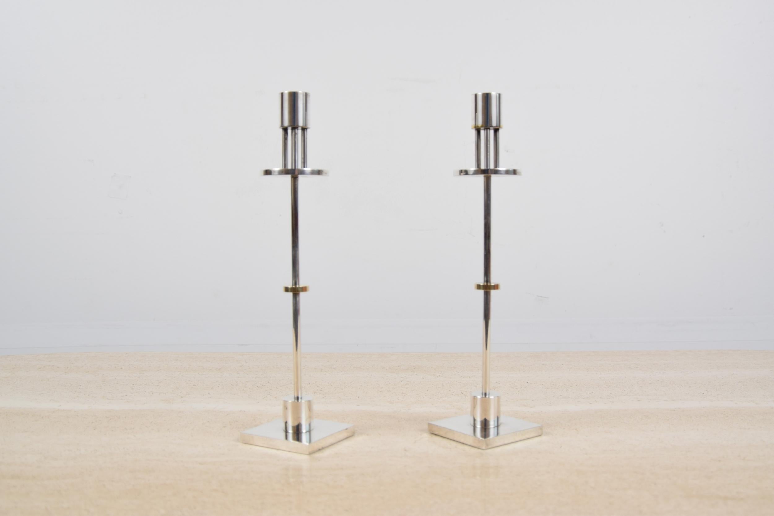 Mid-Century Modern Pair of Candlesticks Designed by Ettore Sottsass