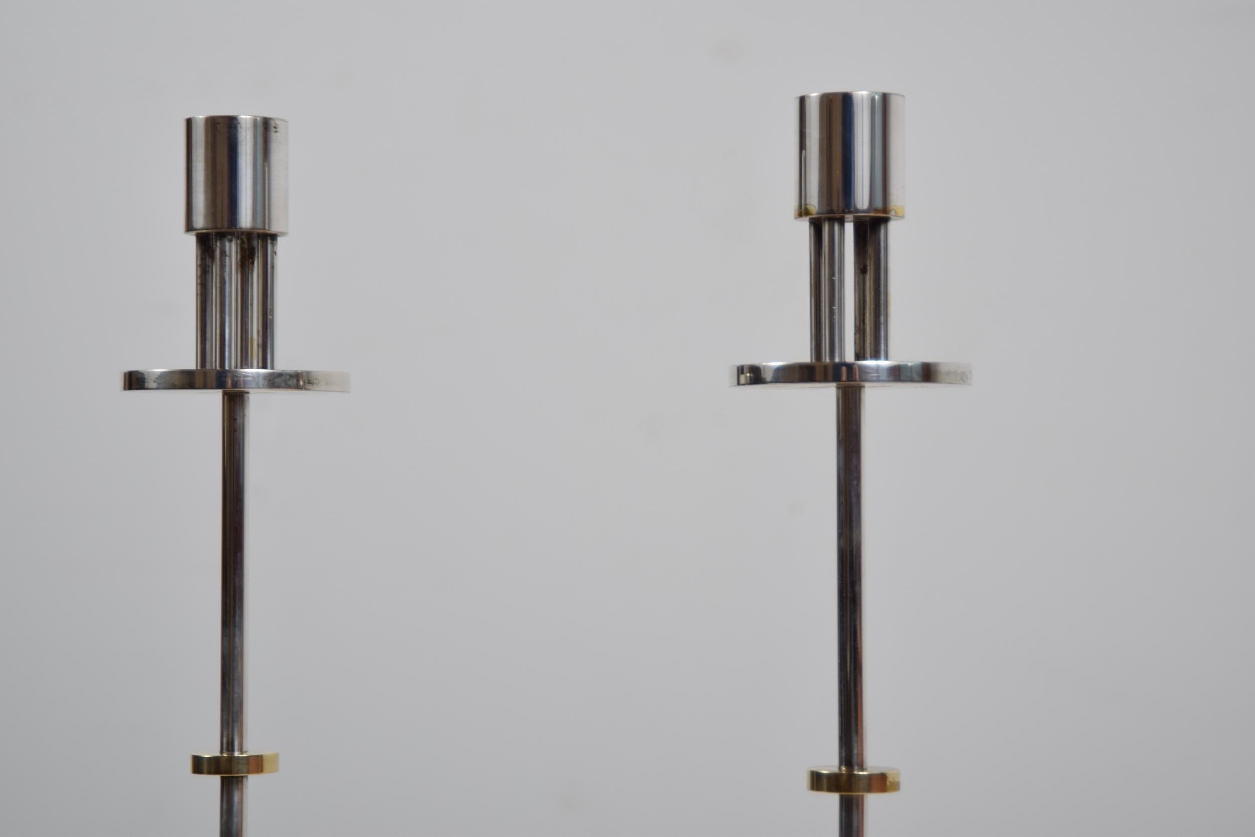 Pair of Candlesticks Designed by Ettore Sottsass 1
