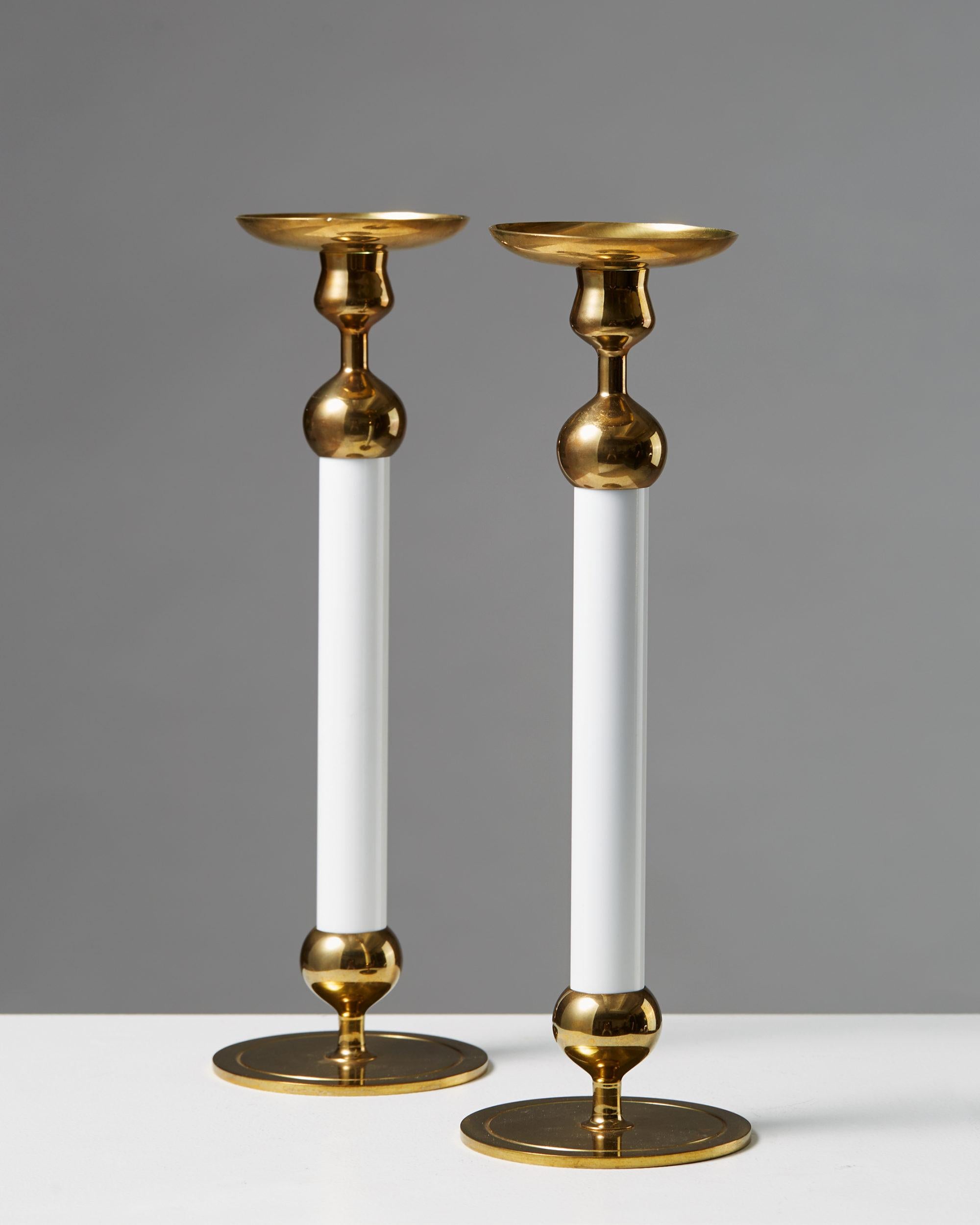 Scandinavian Modern Pair of Candlesticks Designed by Josef Frank for Svenskt Tenn, Sweden, 1950s