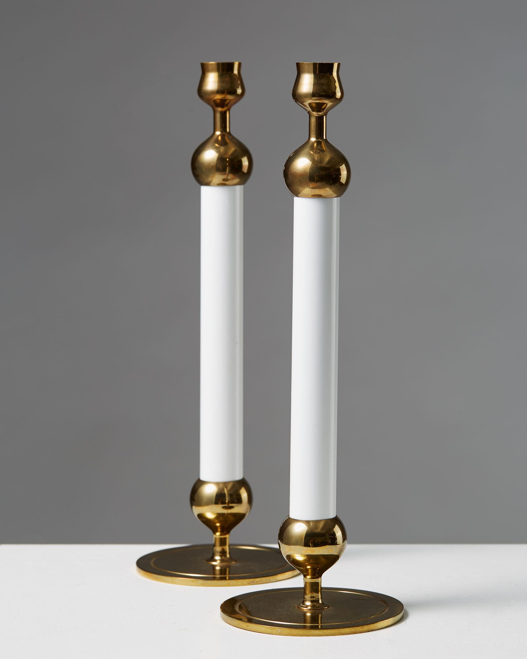 Mid-20th Century Pair of Candlesticks Designed by Josef Frank for Svenskt Tenn, Sweden, 1950s