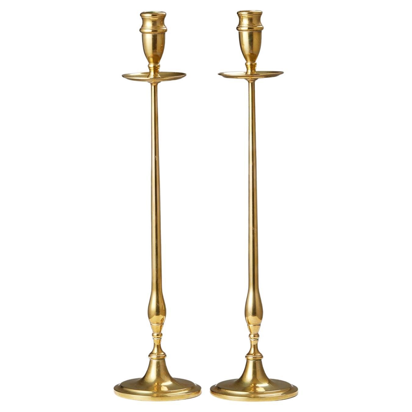 Pair of Candlesticks Designed for Svenskt Tenn, Sweden, 1950s For Sale