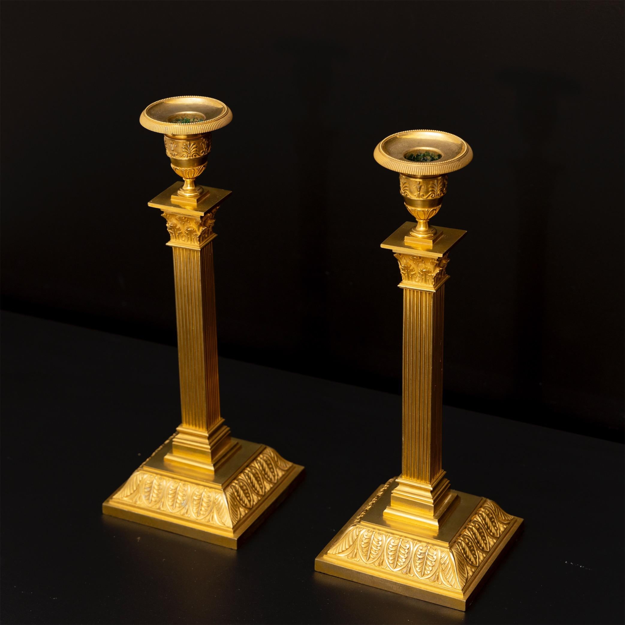 Swedish Pair of Candlesticks, Empire, Sweden, Early 19th Century