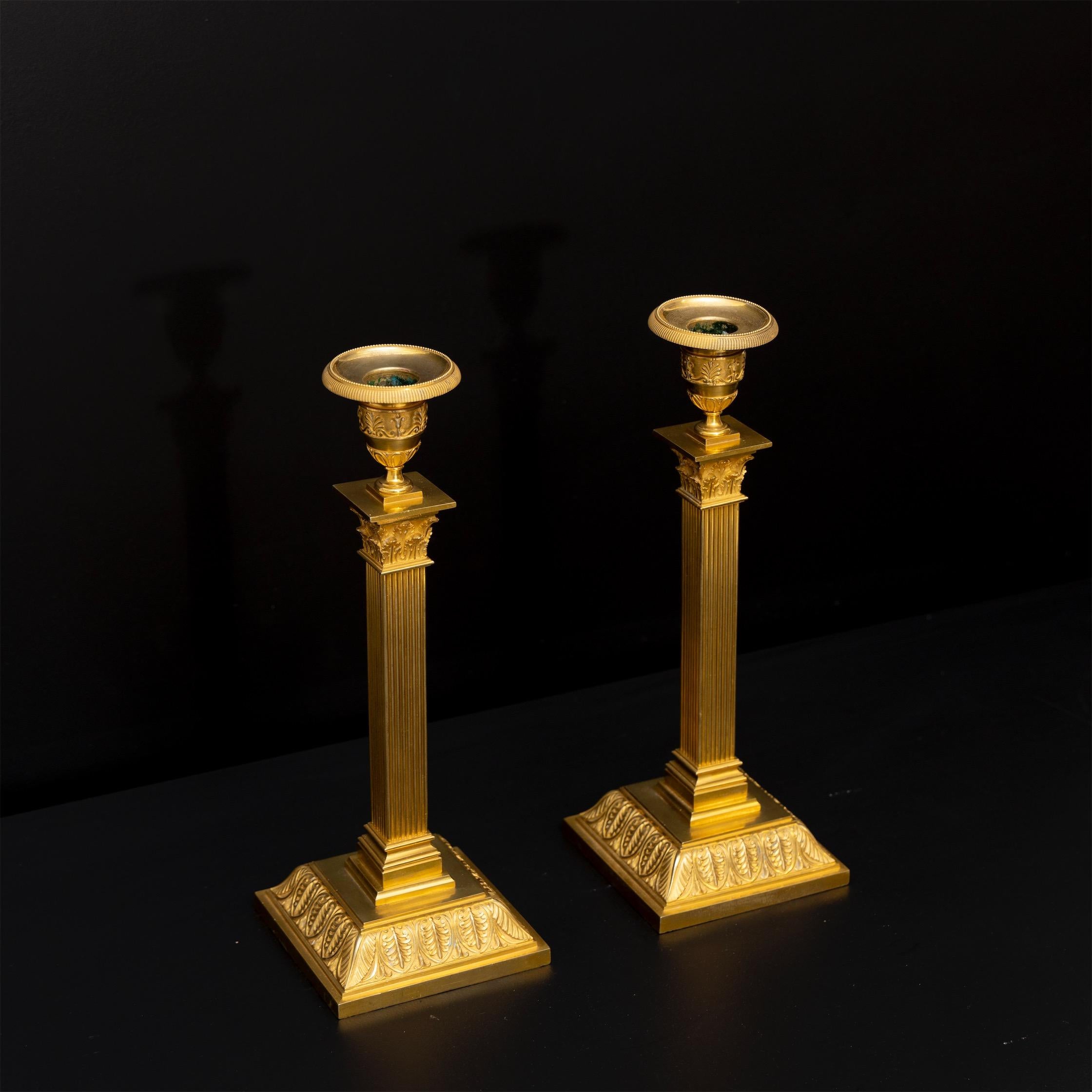 Pair of Candlesticks, Empire, Sweden, Early 19th Century In Good Condition In Greding, DE