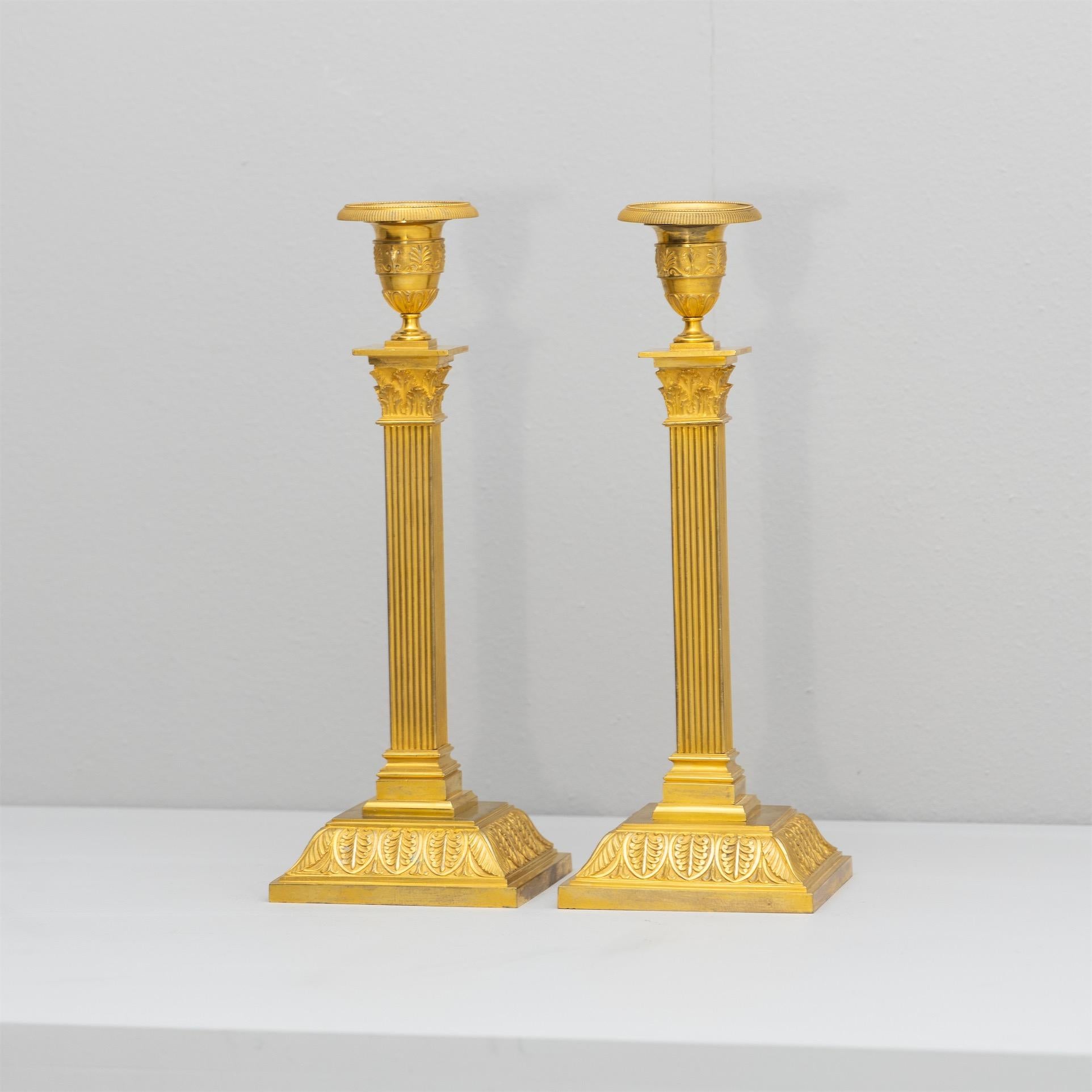 Pair of Candlesticks, Empire, Sweden, Early 19th Century 3