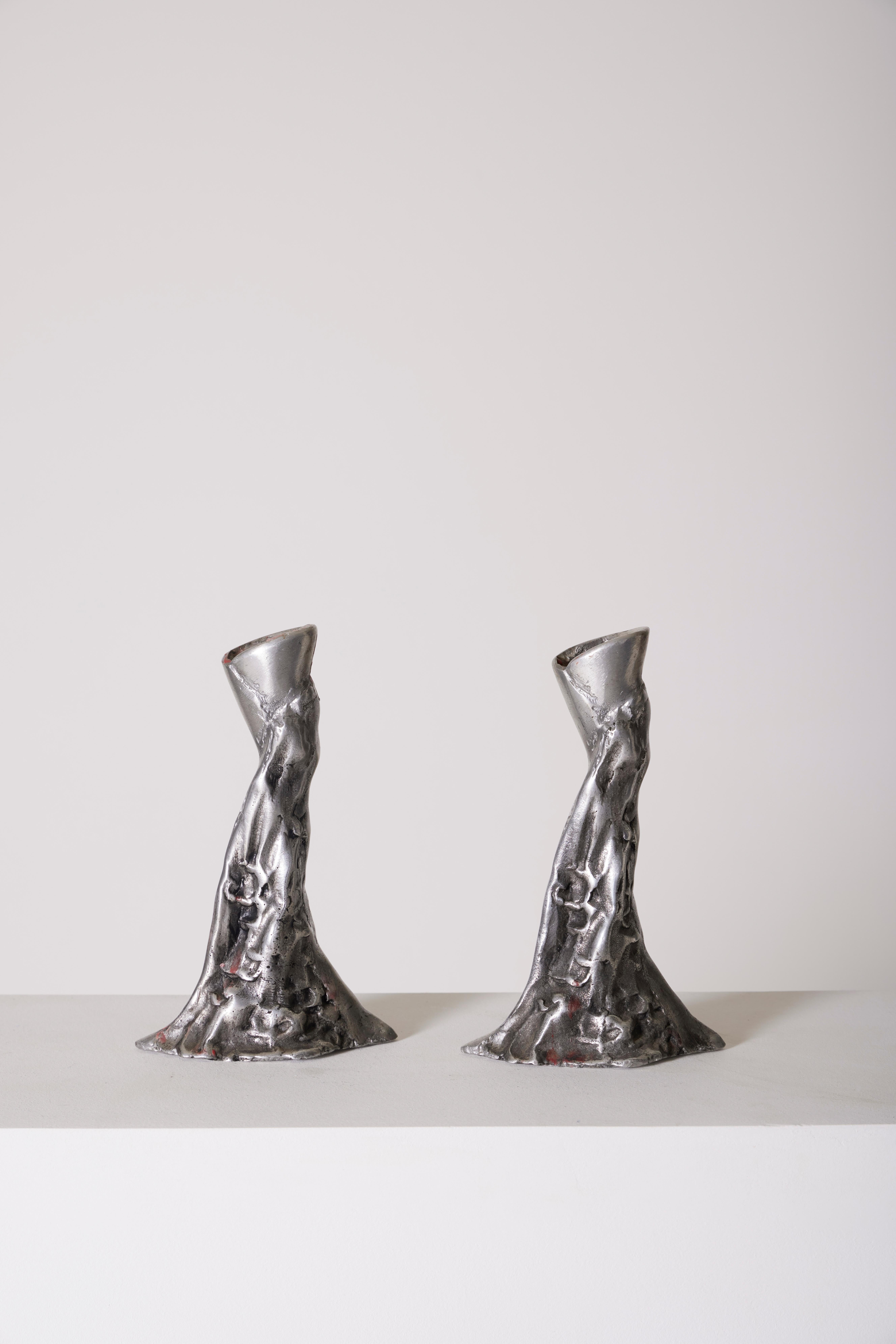 Silver Plate Pair of candlesticks
