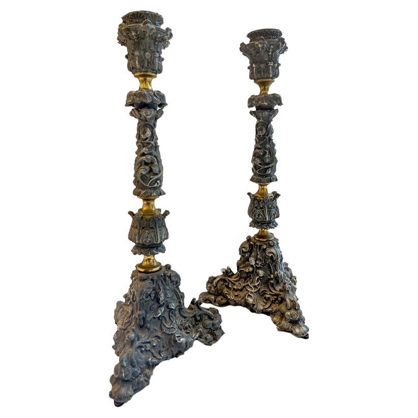 Pair of Candlesticks, French 19th Century For Sale