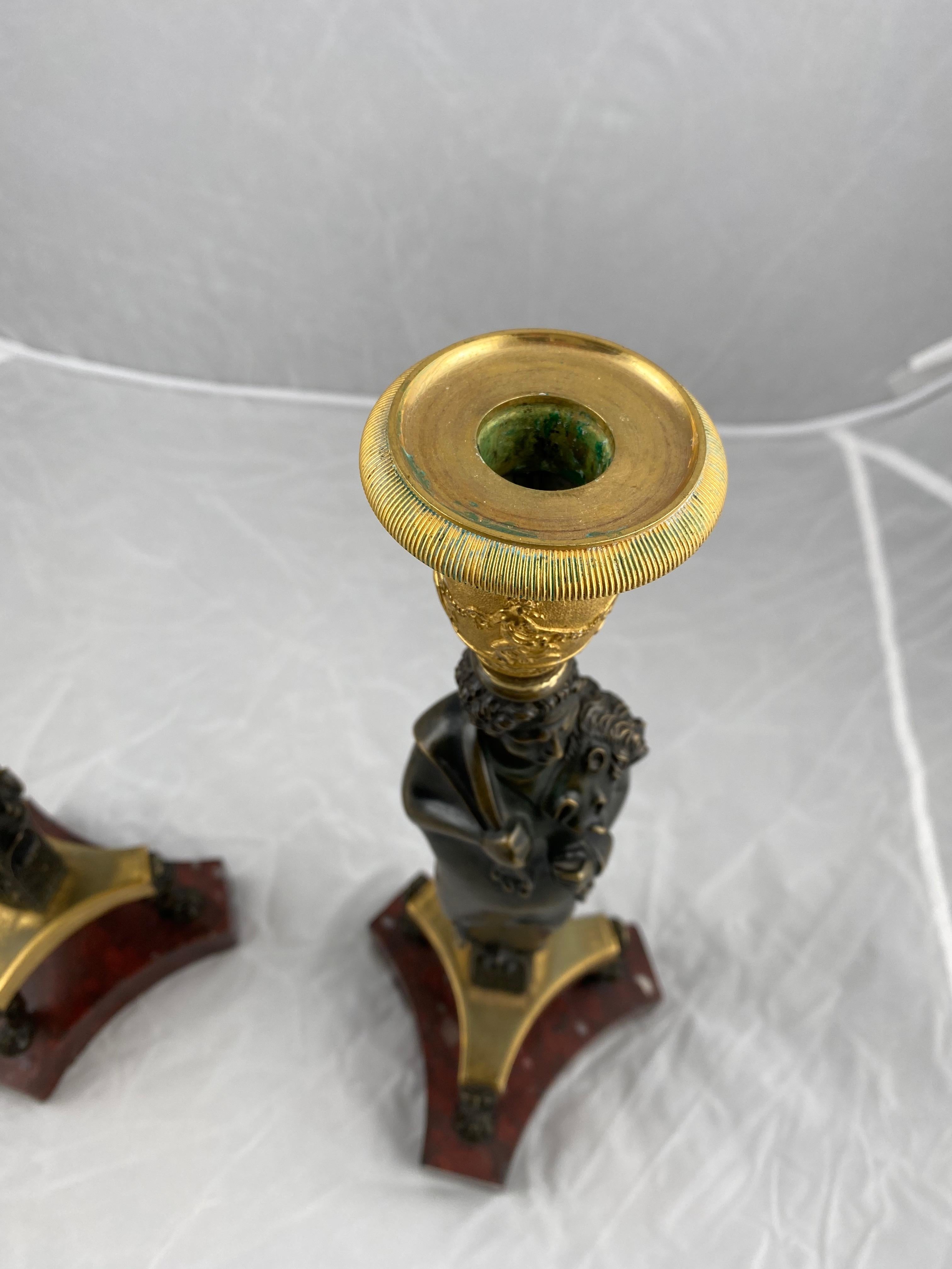 Pair of Candlesticks, French Empire Made, circa 1810 In Good Condition In Stockholm, SE