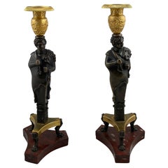Paire de chandeliers, de style Empire français, vers 1810