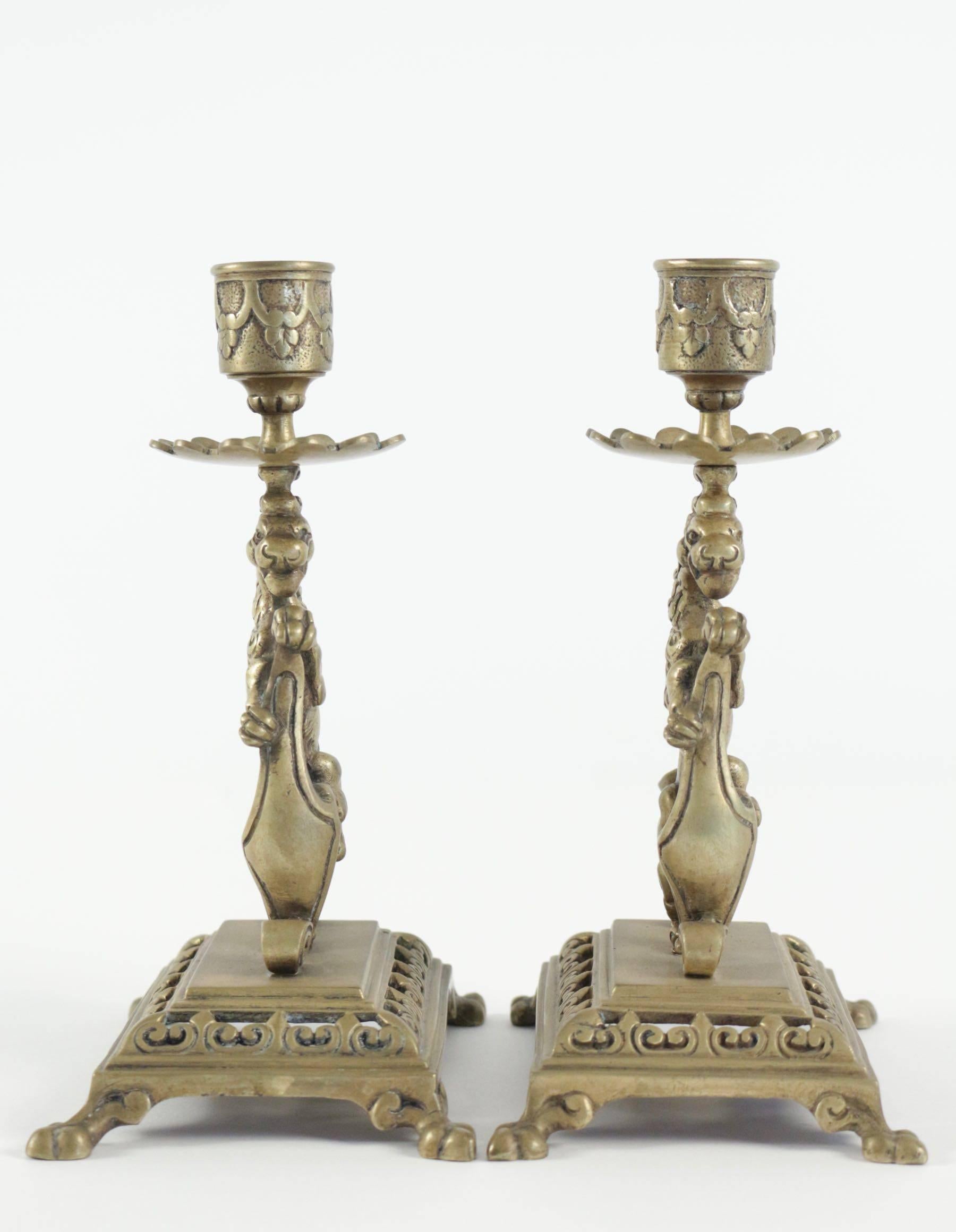 Pair of Candlesticks from the 19th Century in Bronze, Napoeon III Period In Good Condition For Sale In Saint-Ouen, FR