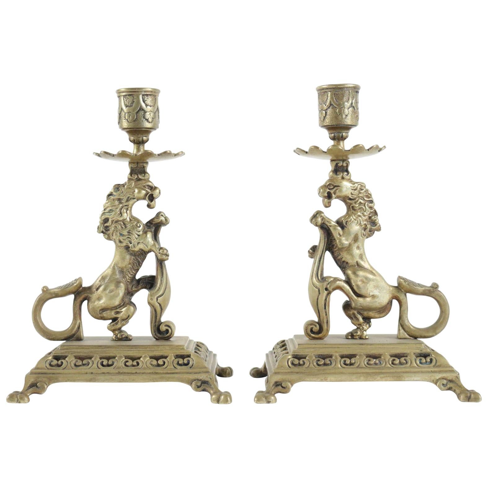 Pair of Candlesticks from the 19th Century in Bronze, Napoeon III Period For Sale