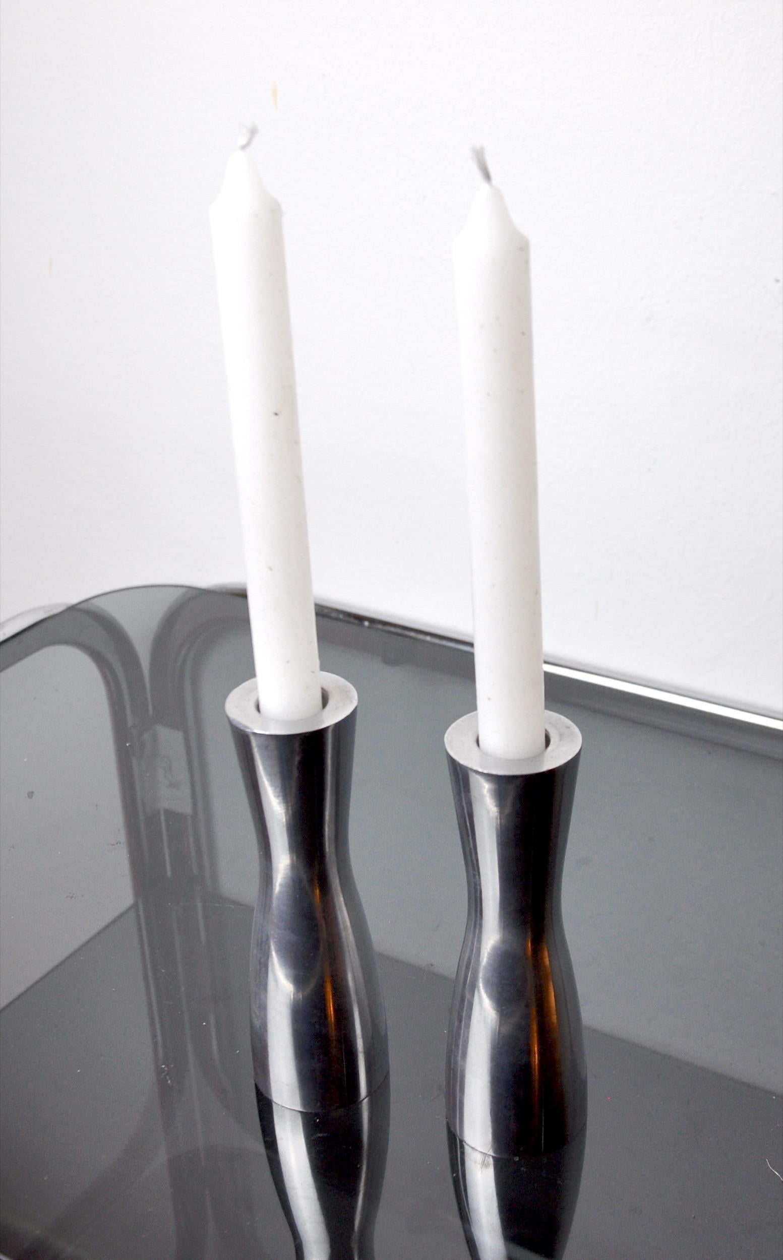 Pair of Candlesticks Gota Erika Pekkari, Scandinavian, 1990 In Good Condition For Sale In BARCELONA, ES