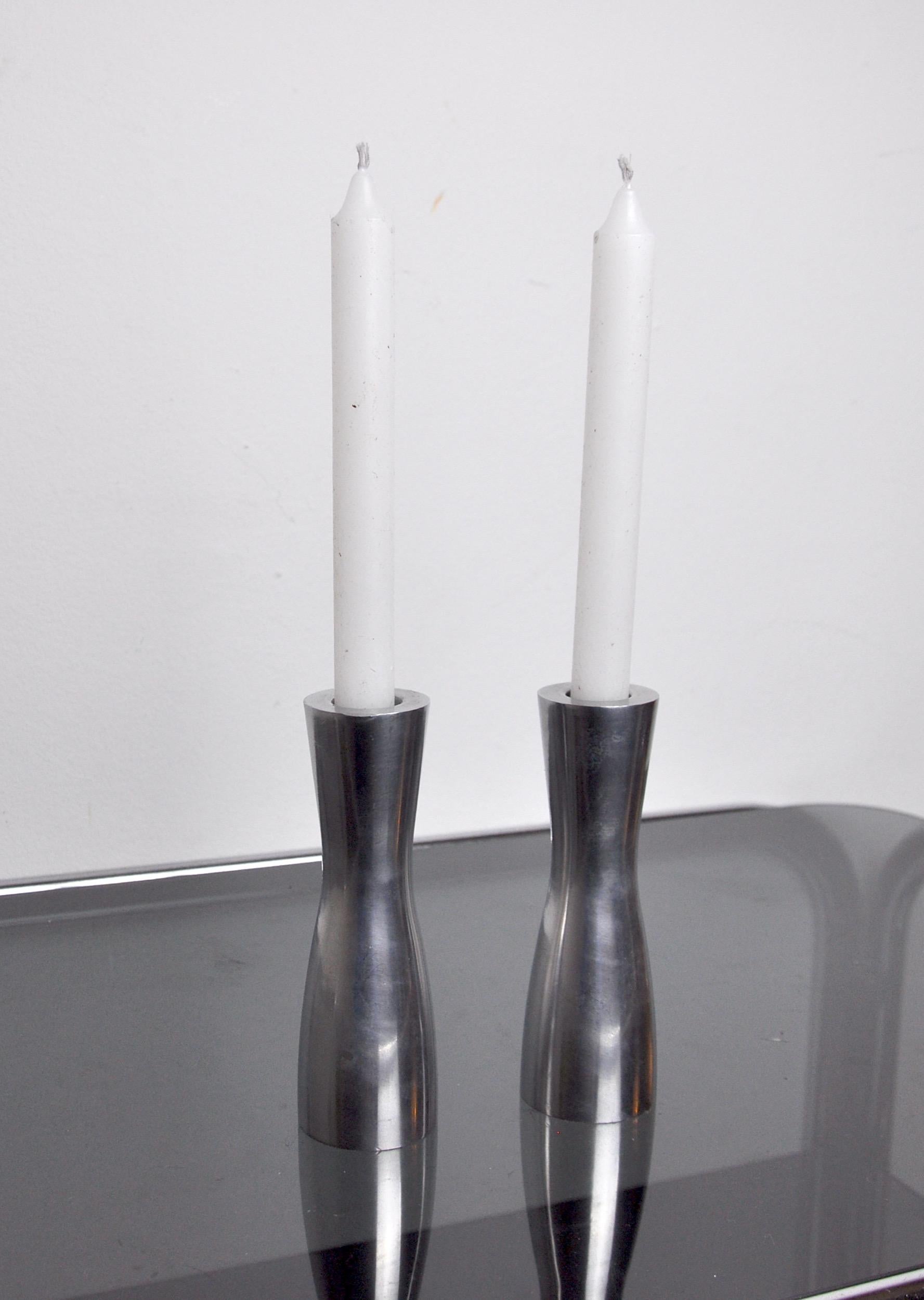 Late 20th Century Pair of Candlesticks Gota Erika Pekkari, Scandinavian, 1990 For Sale