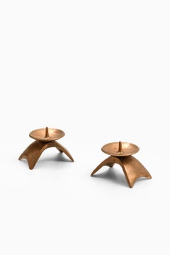 Paire de chandeliers en laiton, années 1960