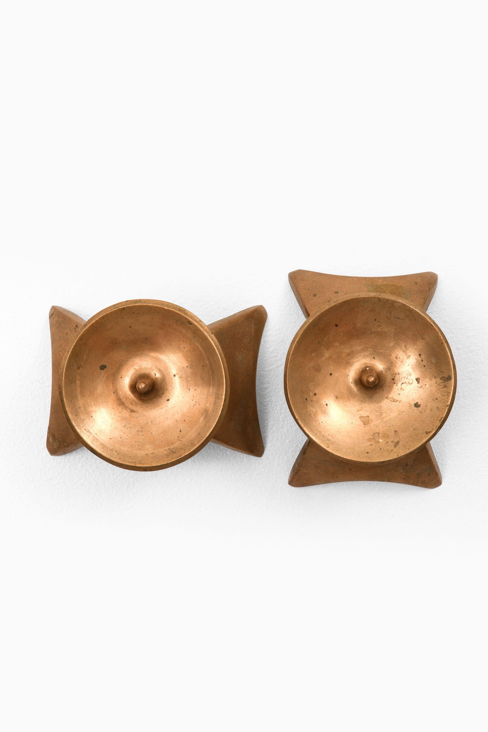 Scandinavian Modern Pair of Candlesticks in Brass, 1960's For Sale