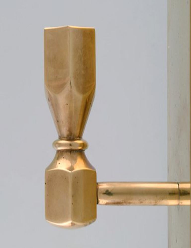 Pair of Candlesticks in Brass, Scandinavian Design In Excellent Condition In Copenhagen, DK