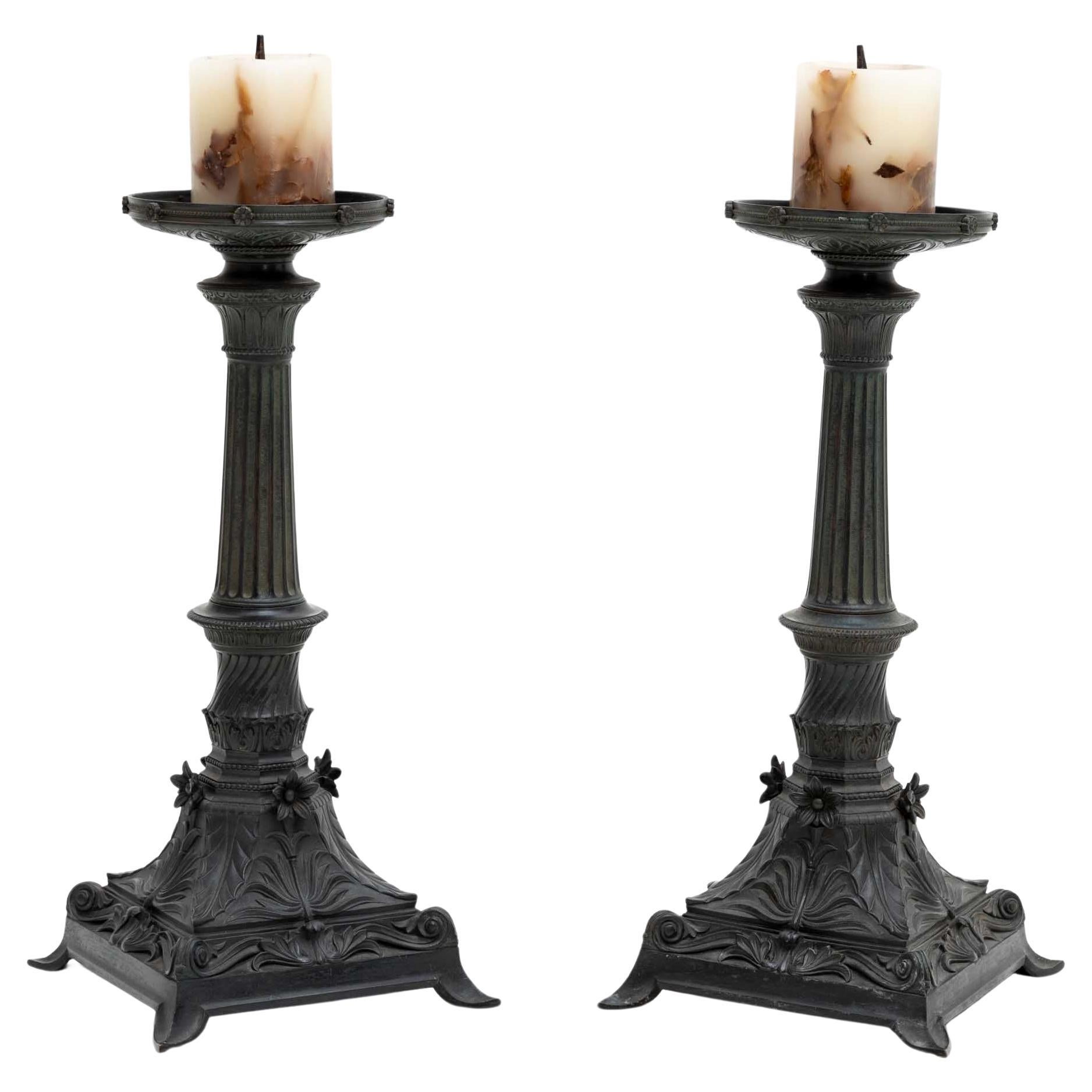 Paar Kerzenständer, spätes 19. Jahrhundert