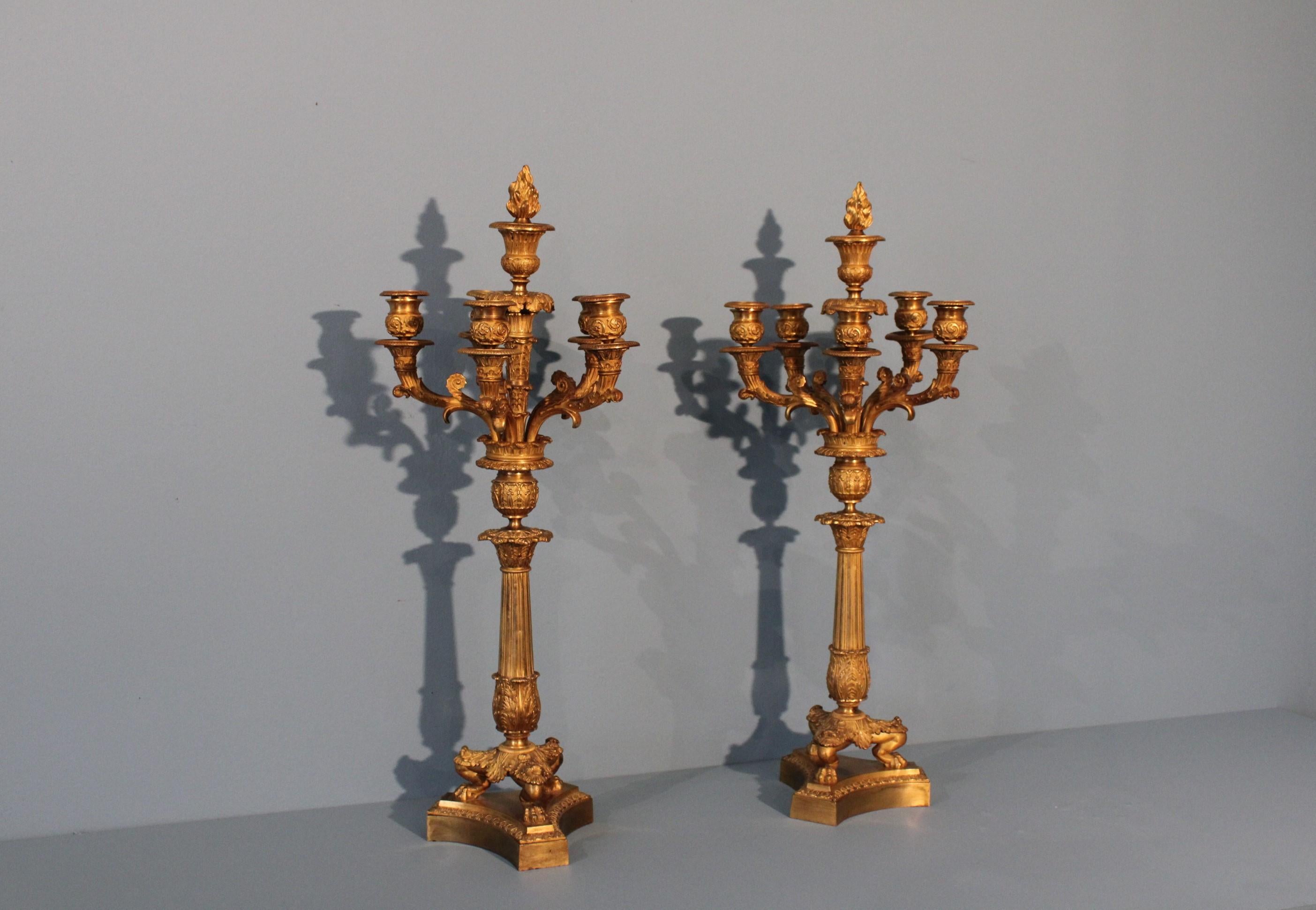 Pair of Candlesticks Restauration Period In Good Condition For Sale In Paris, FR