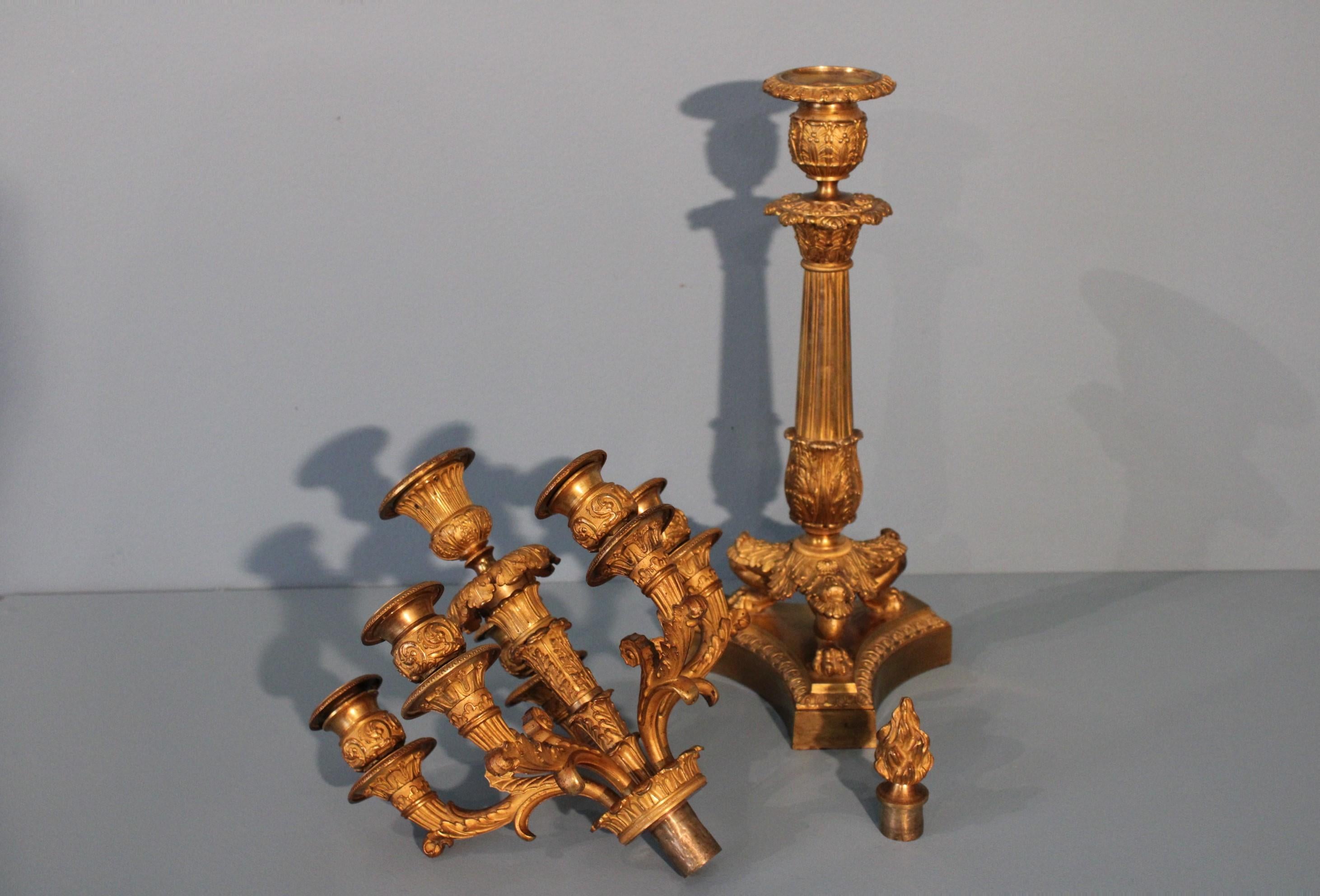 Pair of Candlesticks Restauration Period For Sale 3