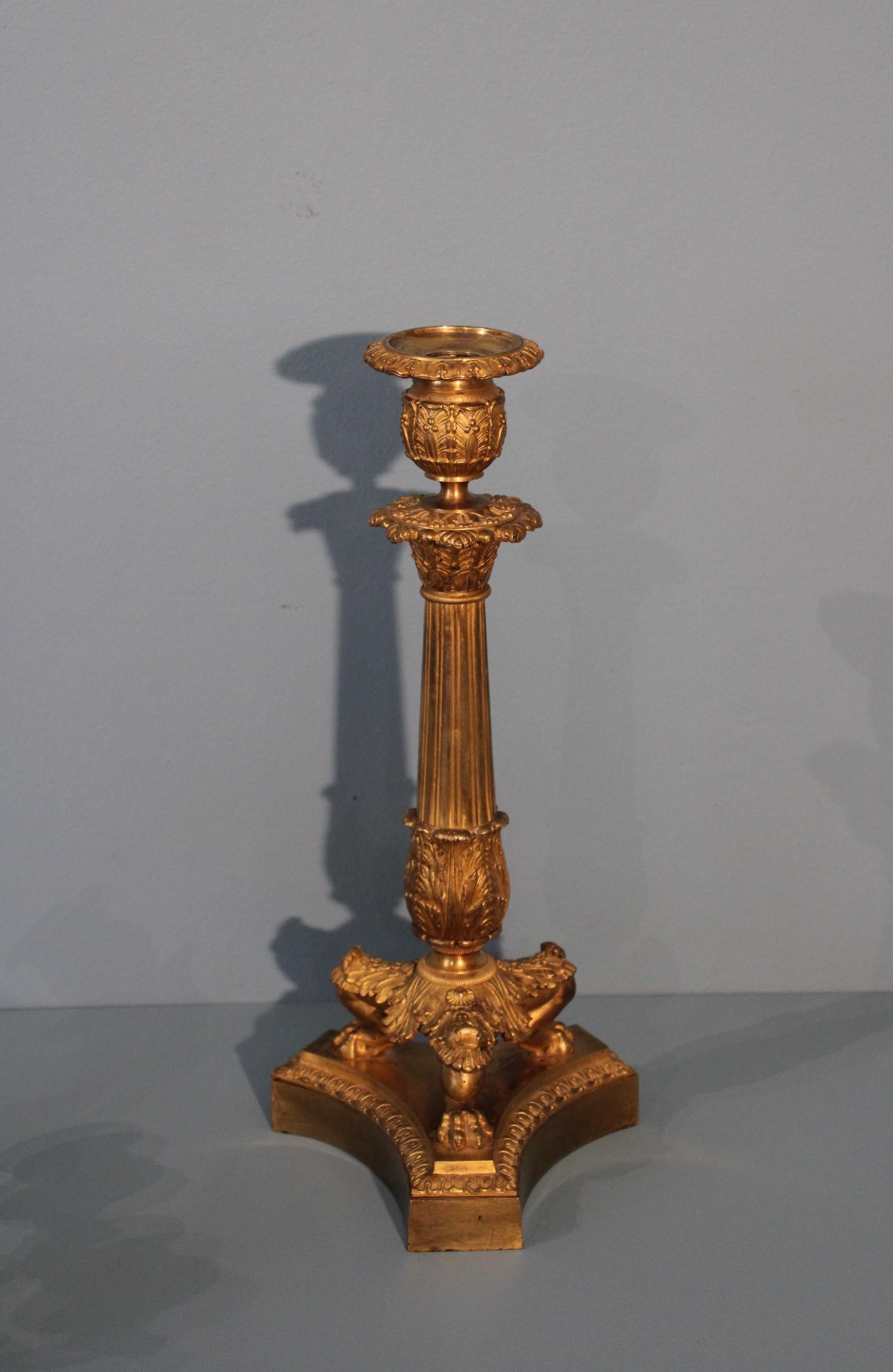 Pair of Candlesticks Restauration Period For Sale 4