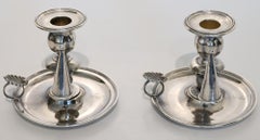Pair of Candlesticks St. Petersburg Russia Dated 1854 Silver 84 Noble Family