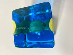 PAIR OF CANDLESTICKS VENINI FOR PIERRE CARDIN 1970s/ art glass/ signed