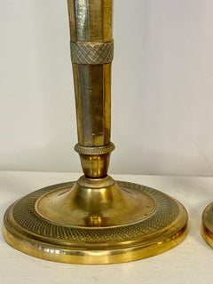 Pair Of Candlesticks With Quiver In Gilt Bronze, Circa 1800-1830